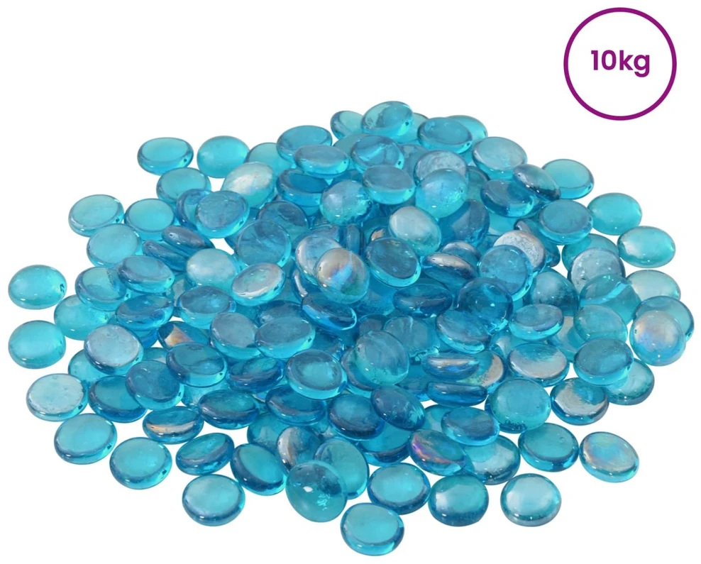 Stiklo granulių 17-19 mm Akvamarino mėlyna Stiklas
