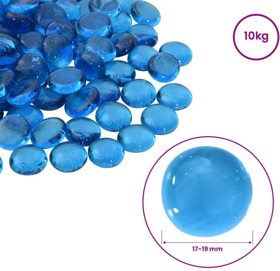 Stiklo granulių 17-19 mm Dangaus mėlyna Stiklas