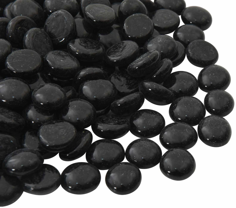 Stiklo granulių 17-19 mm Juoda Stiklas