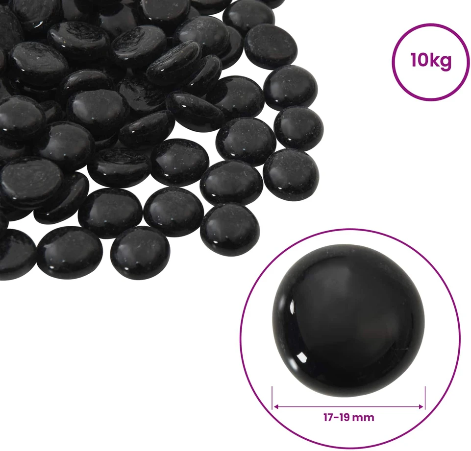 Stiklo granulių 17-19 mm Juoda Stiklas