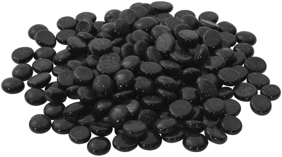 Stiklo granulių 17-19 mm Juoda Stiklas