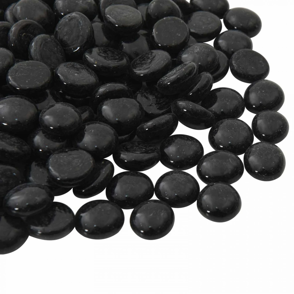 Stiklo granulių 17-19 mm Juoda Stiklas