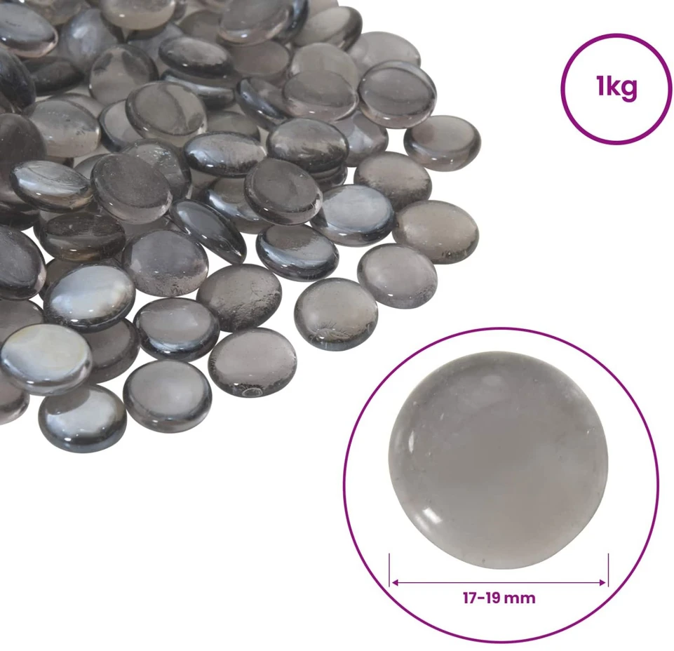 Stiklo granulių 17-19 mm Purpurinė pilka Stiklas
