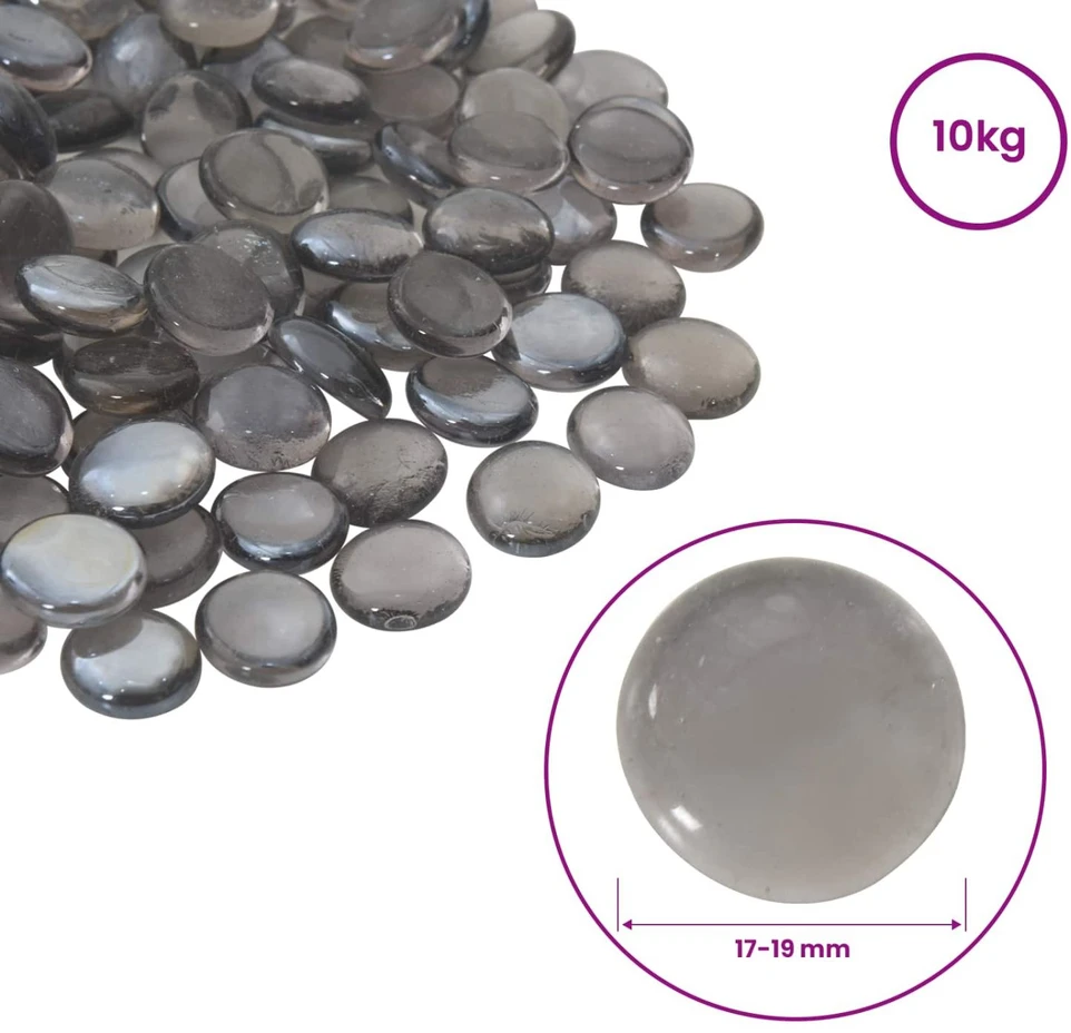 Stiklo granulių 17-19 mm Purpurinė pilka Stiklas