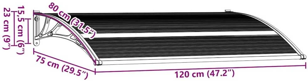 Stogelis durims, juodos spalvos, 120x75cm, PC