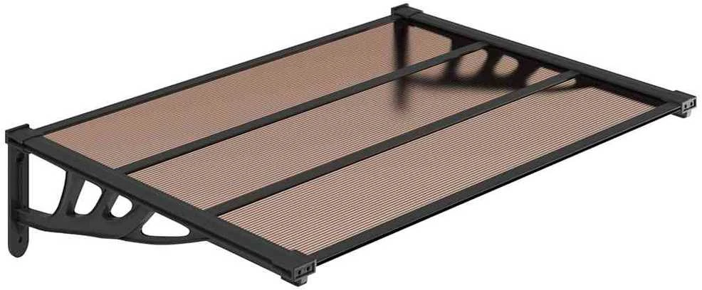 Stogelis durims, juodos spalvos, 122x90cm, polikarbonatas