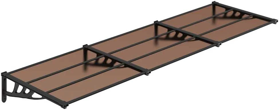 Stogelis durims, juodos spalvos, 297,5x90cm, polikarbonatas