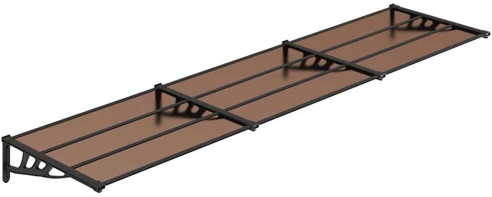 Stogelis durims, juodos spalvos, 358,5x90cm, polikarbonatas