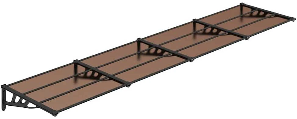 Stogelis durims, juodos spalvos, 396x90cm, polikarbonatas