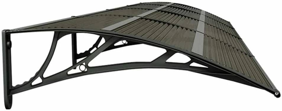 Stogelis durims, juodos spalvos, 400x75cm, polikarbonatas