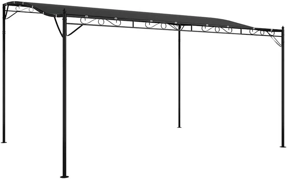 Stoginė, antracito spalvos, 4x3m, audinys ir plienas, 180g/m²