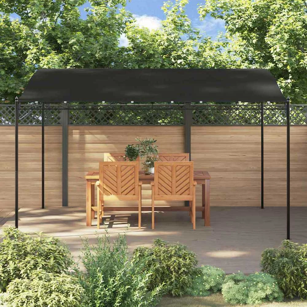 Stoginė, antracito spalvos, 4x3m, audinys ir plienas, 180g/m²