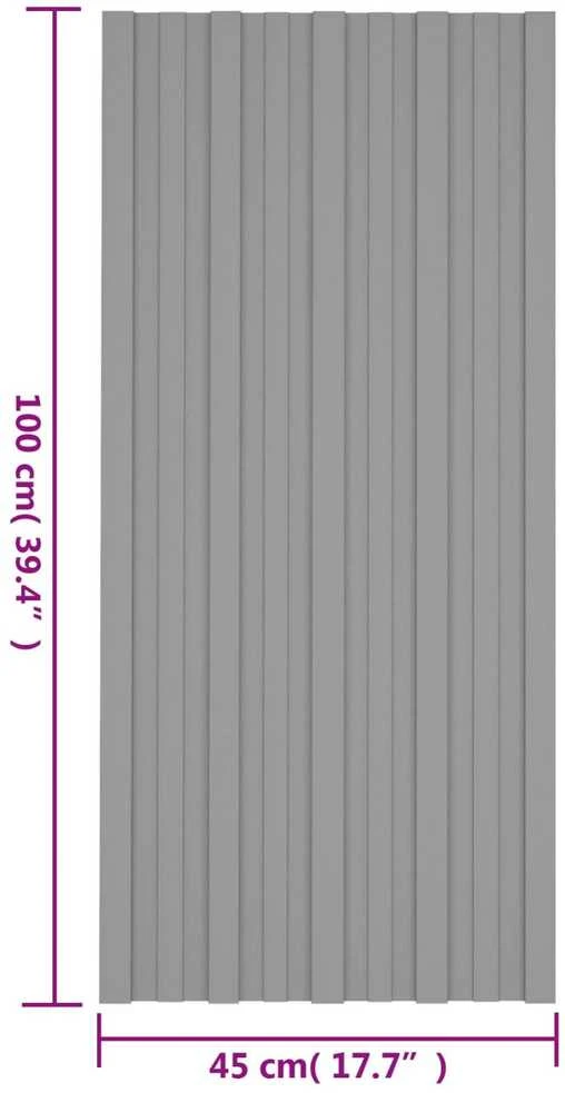 Stogo plokštė 12 vnt. Pilka 100 x 45 cm Galvanizuotas plienas