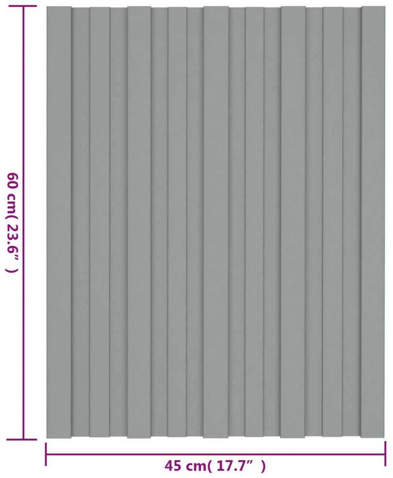 Stogo plokštė 12 vnt. Pilka 60 x 45 cm Galvanizuotas plienas