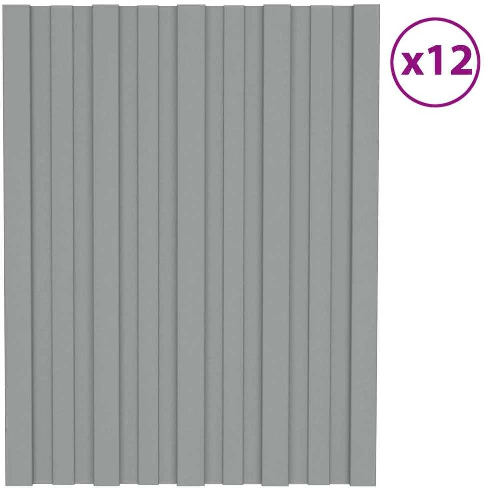 Stogo plokštė 12 vnt. Pilka 60 x 45 cm Galvanizuotas plienas
