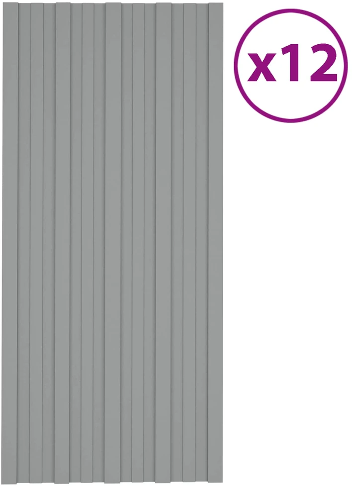Stogo plokštė 12 vnt. Pilka 100 x 45 cm Galvanizuotas plienas
