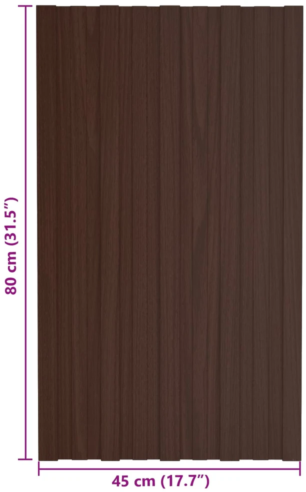 Stogo plokštė 12 vnt. Ruda 80 x 45 cm Galvanizuotas plienas