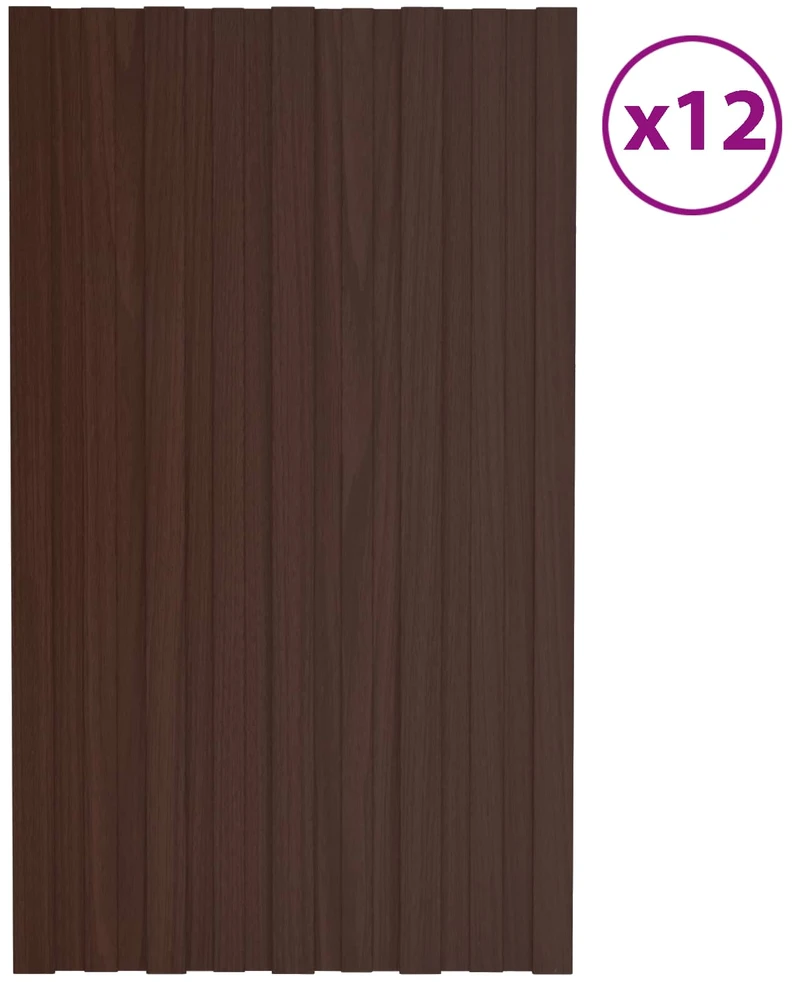 Stogo plokštė 12 vnt. Ruda 80 x 45 cm Galvanizuotas plienas