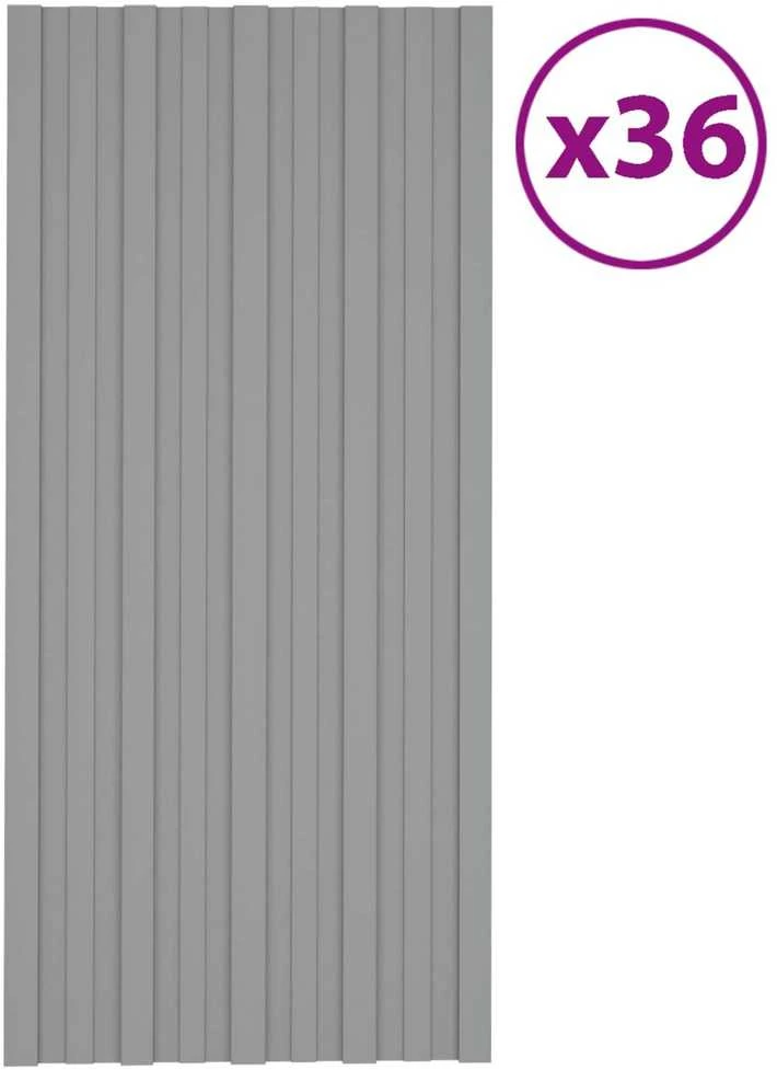 Stogo plokštė 36 vnt. Pilka 100 x 45 cm Galvanizuotas plienas