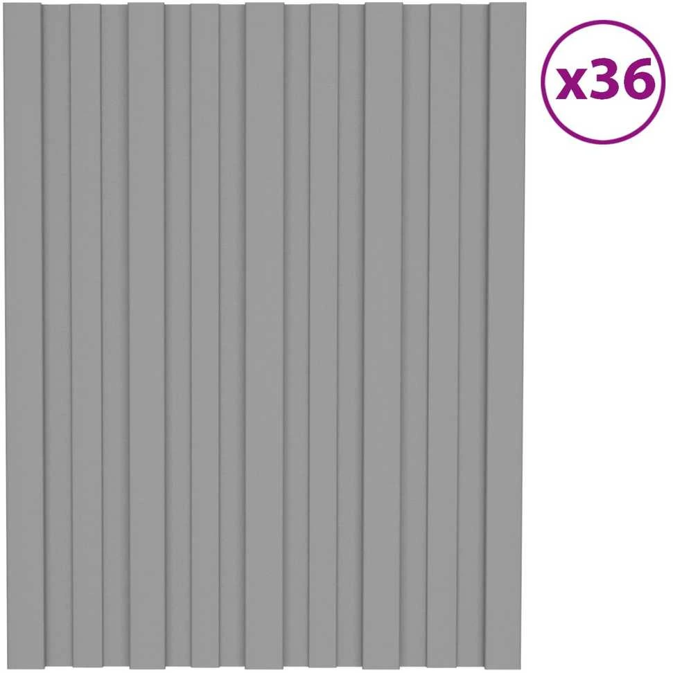 Stogo plokštė 36 vnt. Pilka 60 x 45 cm Galvanizuotas plienas