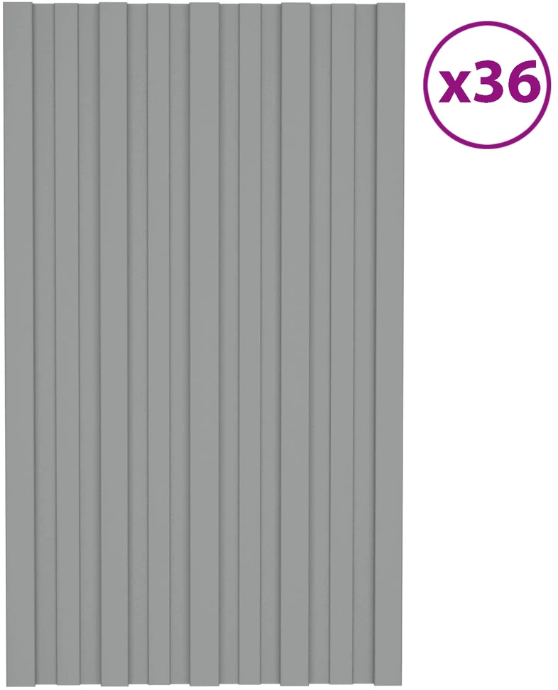 Stogo plokštė 36 vnt. Pilka 80 x 45 cm Galvanizuotas plienas