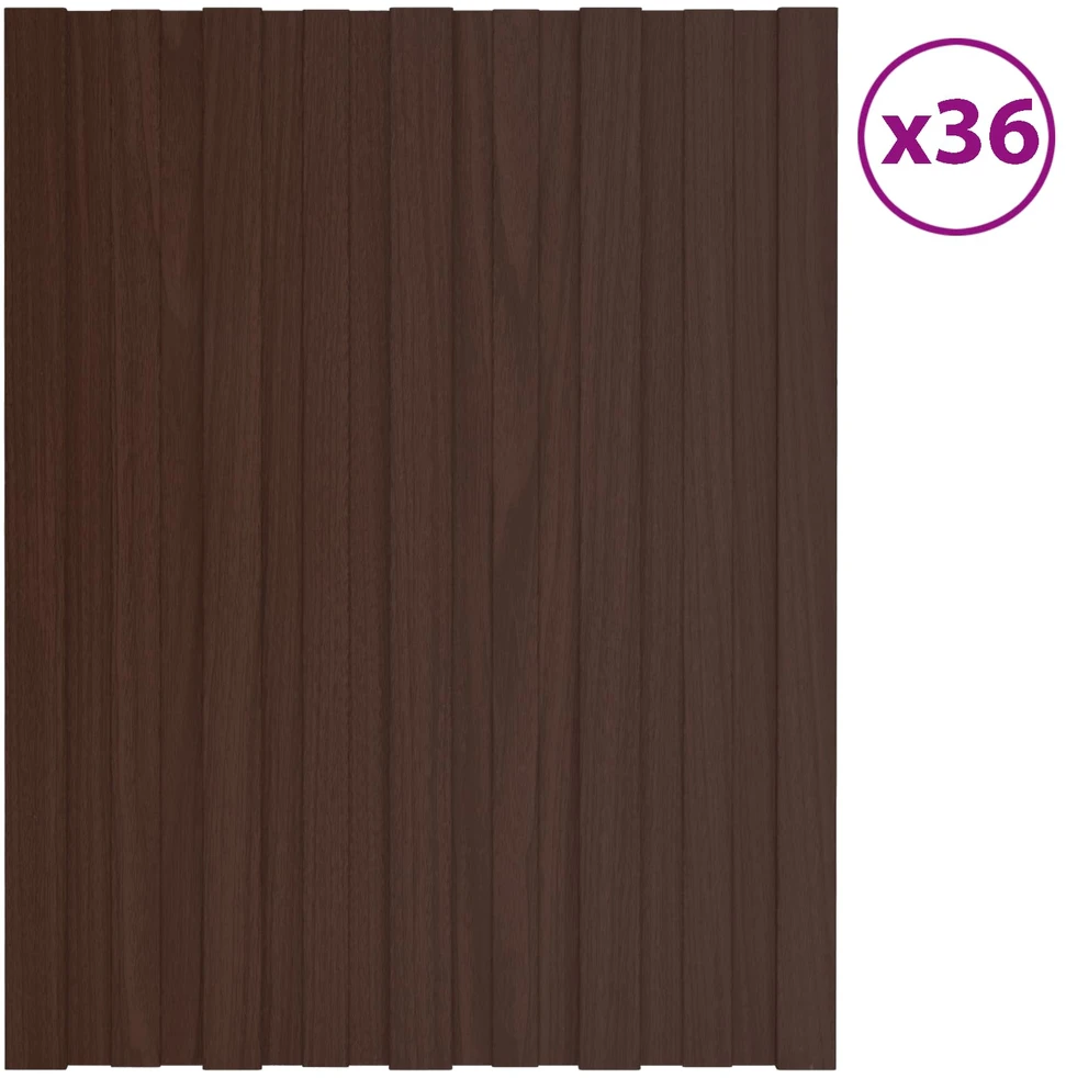 Stogo plokštė 36 vnt. Ruda 60 x 45 cm Galvanizuotas plienas