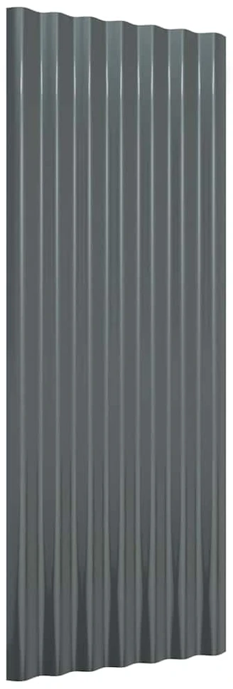 Stogo plokštės, 12vnt., antracito, 100x36cm, plienas