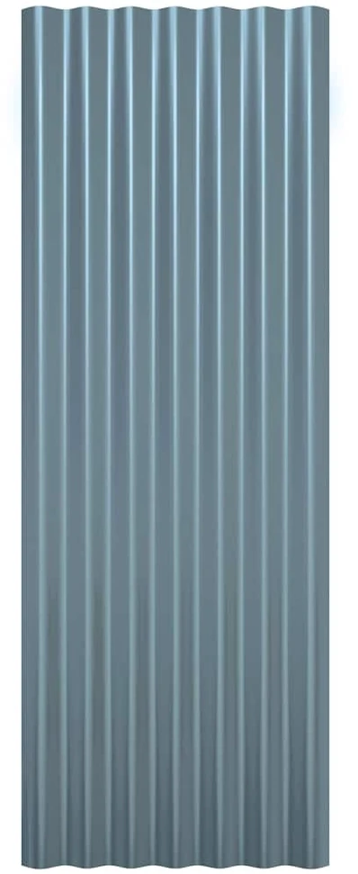Stogo plokštės, 12vnt., pilkos, 100x36cm, plienas