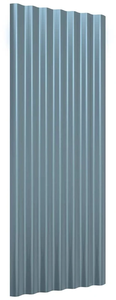 Stogo plokštės, 12vnt., pilkos, 100x36cm, plienas