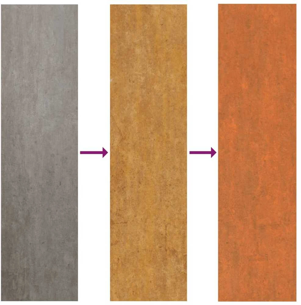 Stogo plokštės, 12vnt., rūdžių, 100x44cm, Corten plienas
