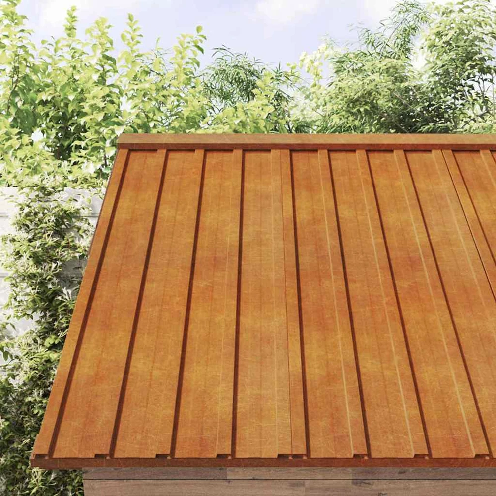 Stogo plokštės, 12vnt., rūdžių spalvos, 60x44cm, Corten plienas