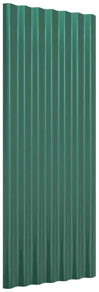 Stogo plokštės, 12vnt., žalios, 100x36cm, plienas