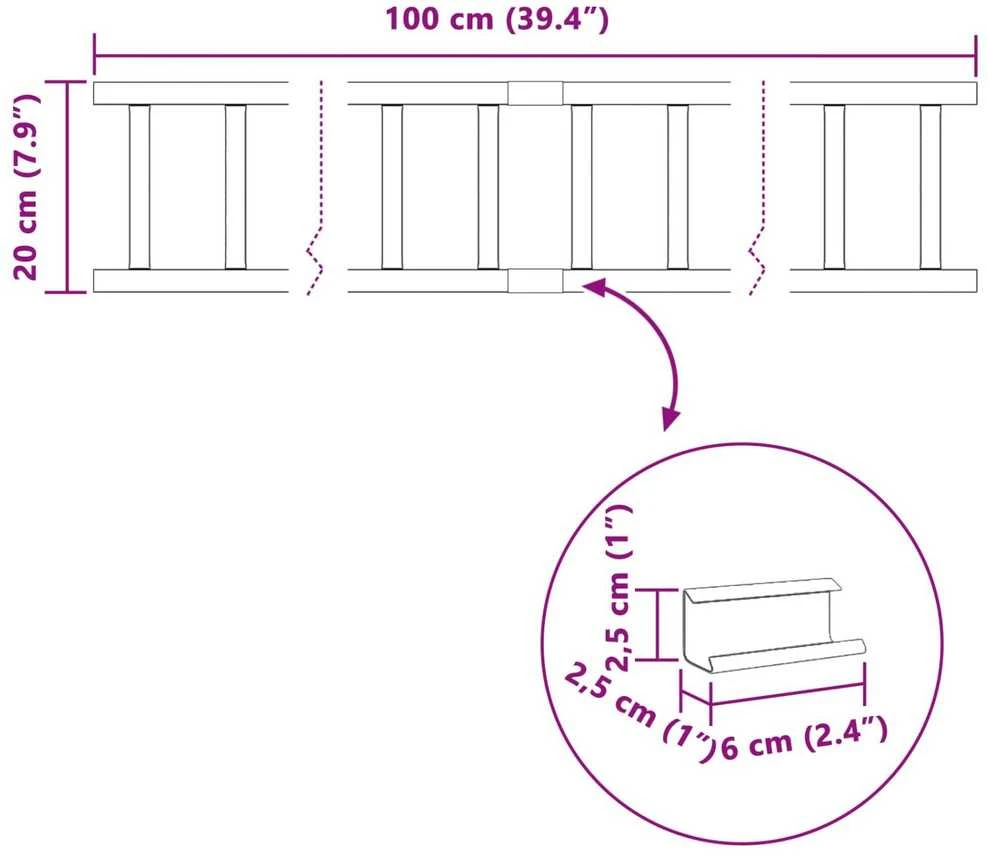 Stogo sniego sargas Raudona 100 x 2,5 x 20 cm Plienas