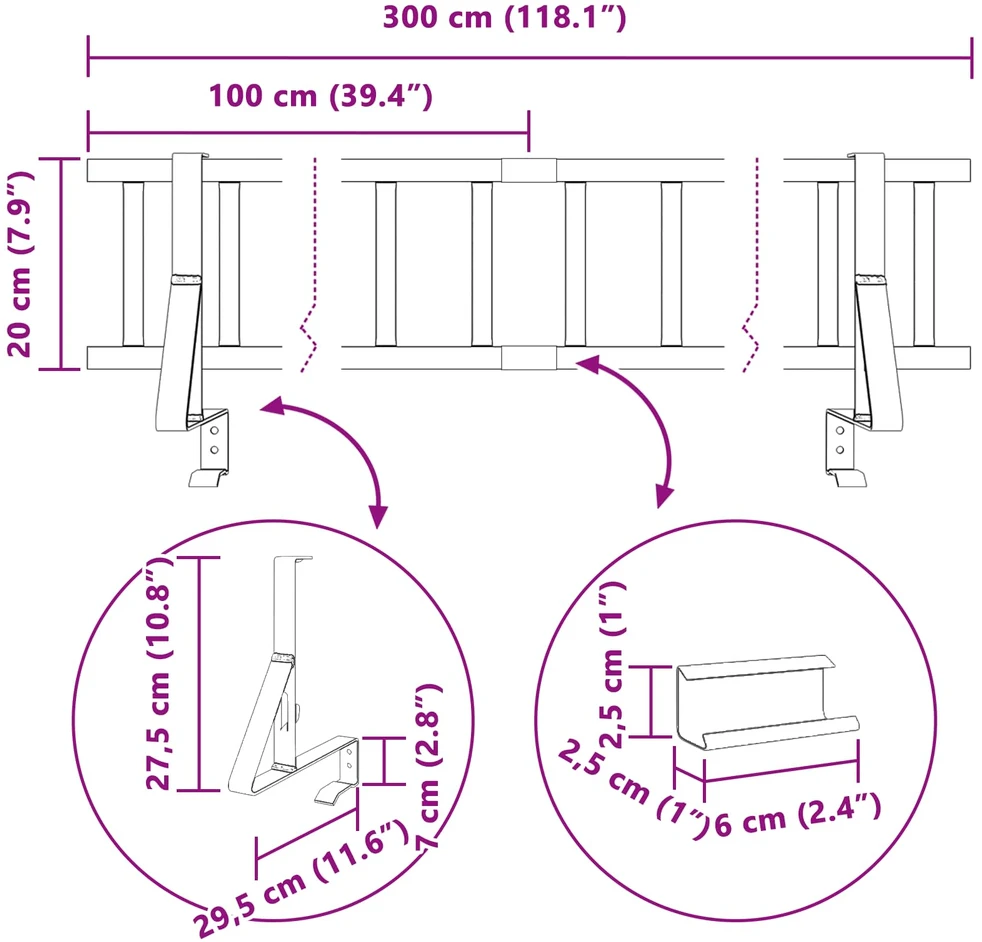Stogo sniego sargas Raudona 300 x 29,5 x 34,5 cm Plienas