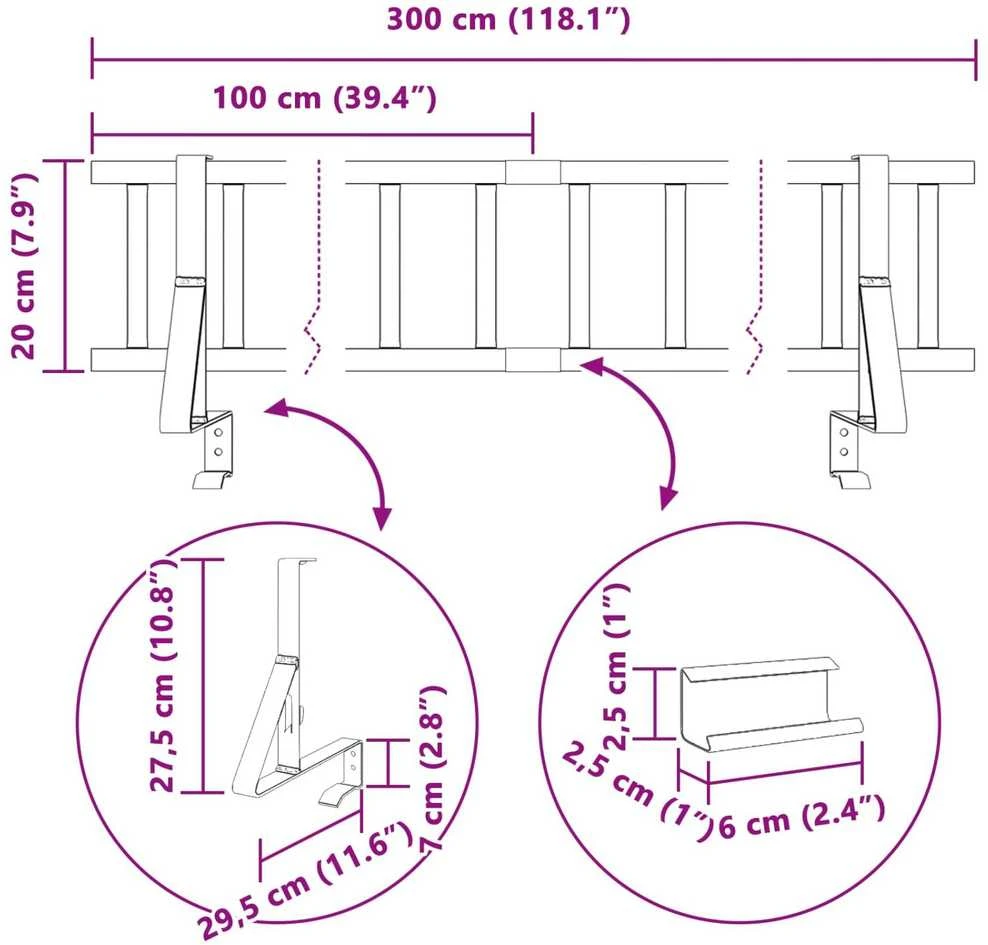 Stogo sniego sargas Raudona 300 x 29,5 x 34,5 cm Plienas