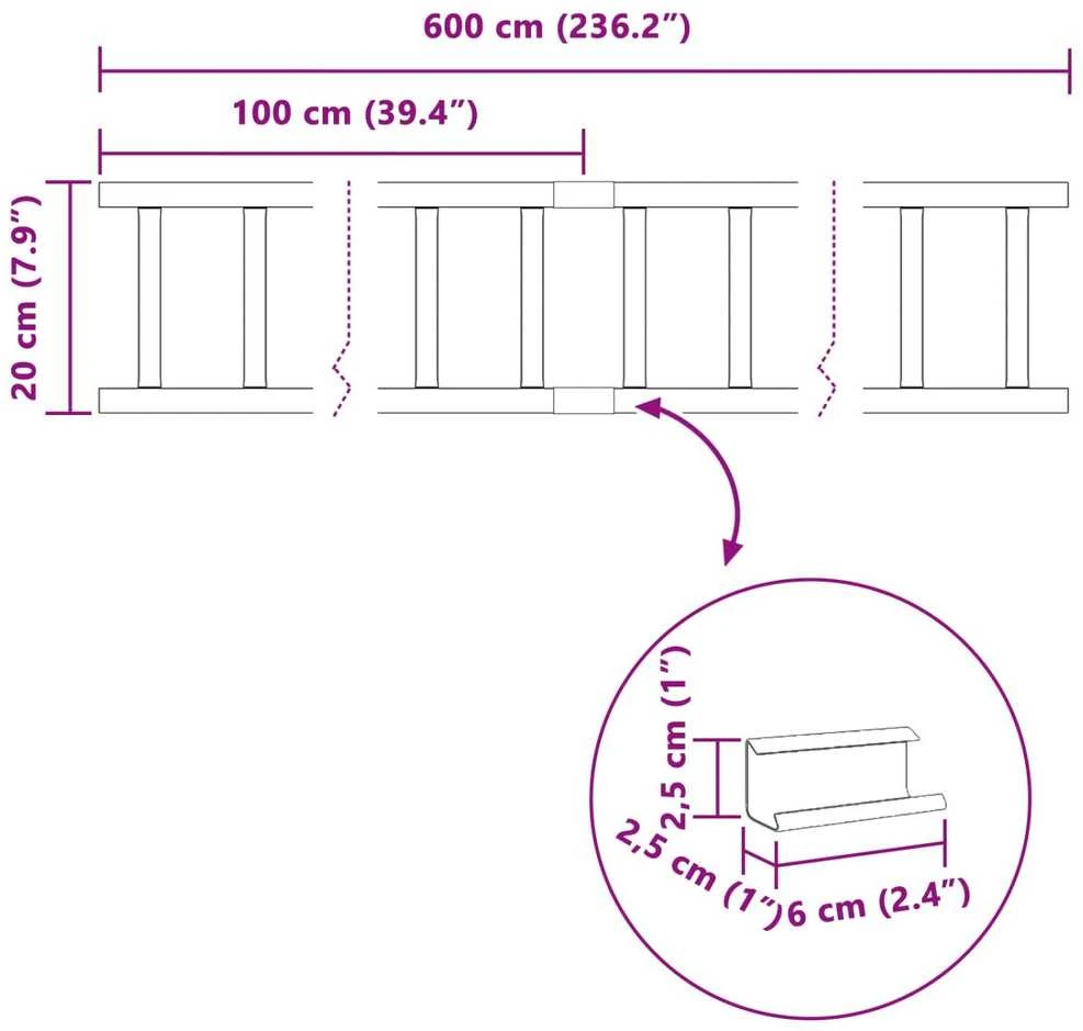 Stogo sniego sargas Raudona 600 x 2,5 x 20 cm Plienas