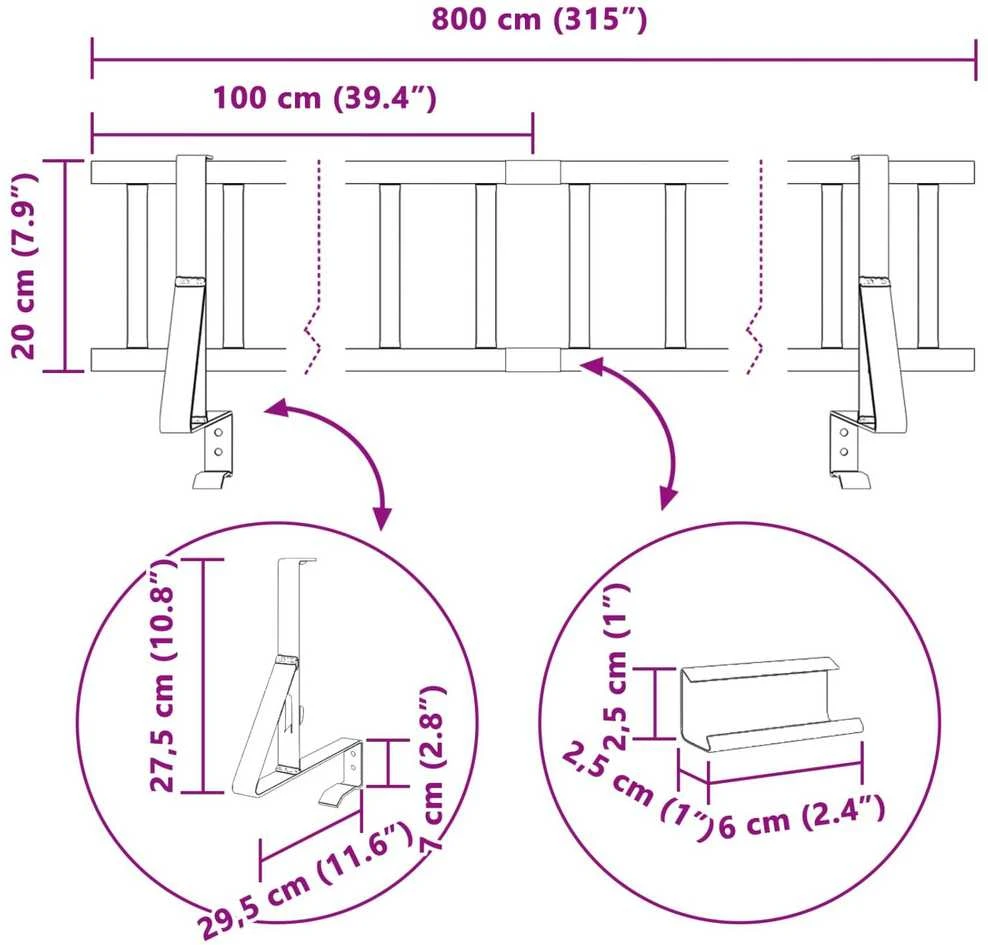 Stogo sniego sargas Raudona 800 x 29,5 x 34,5 cm Plienas