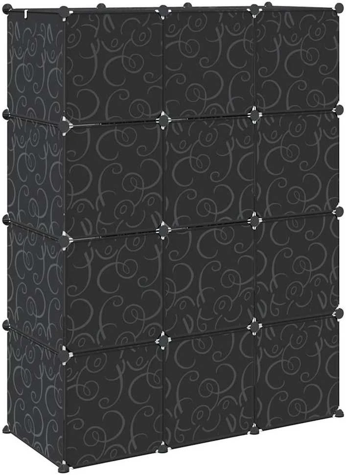 Storage Cube Organizer su 12 kubelių ir pakabinamų strypų PP