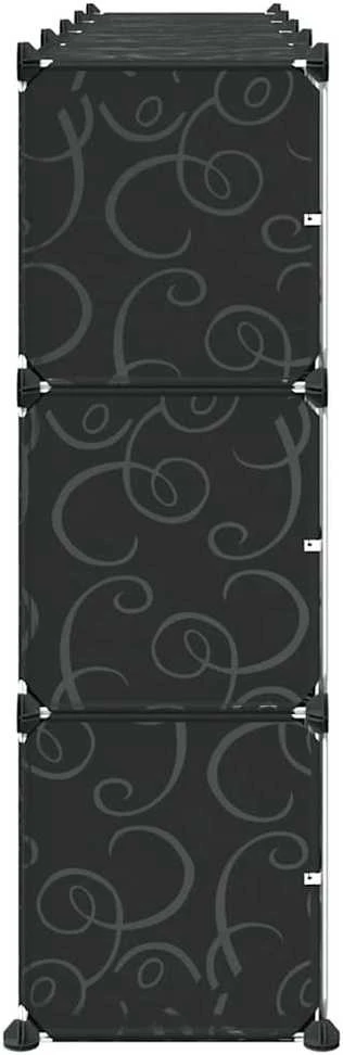 Storage Cube Organizer su 12 kubelių ir durelėmis Juodas PP