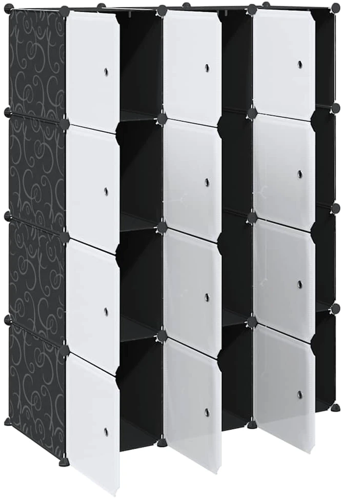 Storage Cube Organizer su 12 kubelių ir pakabinamų strypų PP