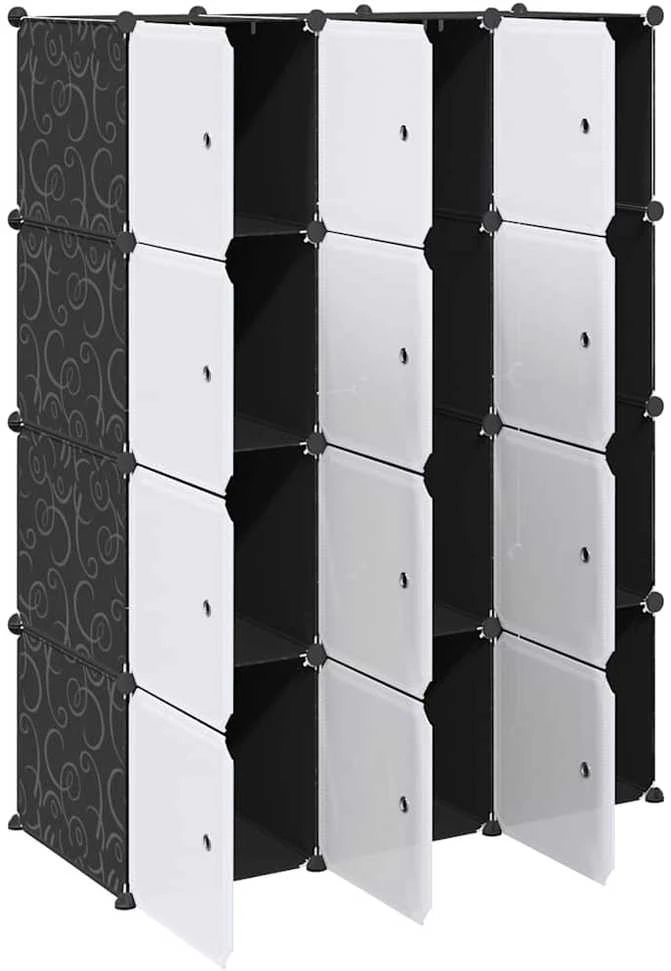 Storage Cube Organizer su 12 kubelių ir pakabinamų strypų PP