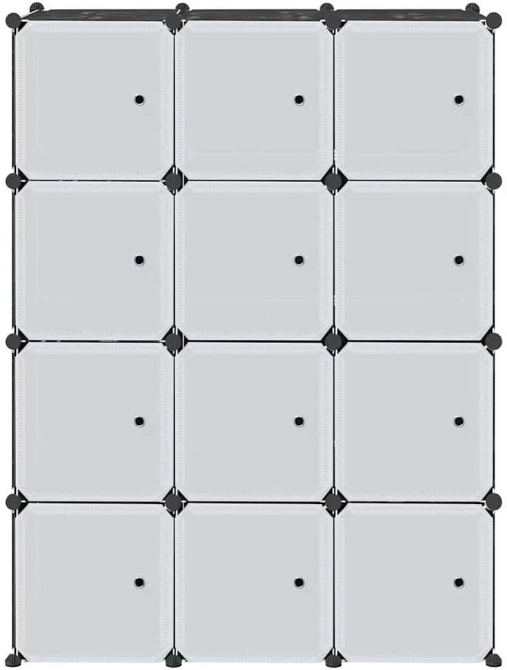 Storage Cube Organizer su 12 kubelių ir pakabinamų strypų PP