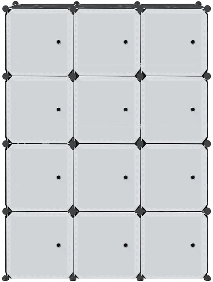 Storage Cube Organizer su 12 kubelių ir pakabinamų strypų PP