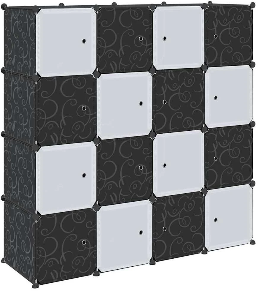 Storage Cube Organizer su 16 kubelių ir pakabinamų strypų PP