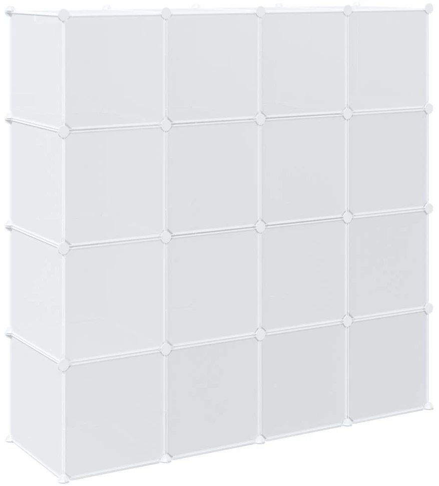 Storage Cube Organizer su 16 kubelių ir pakabinamų strypų PP