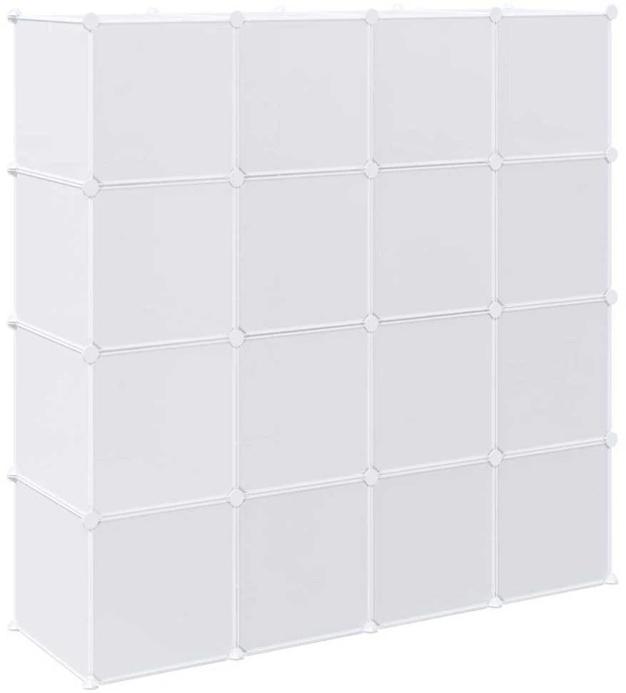 Storage Cube Organizer su 16 kubelių ir pakabinamų strypų PP