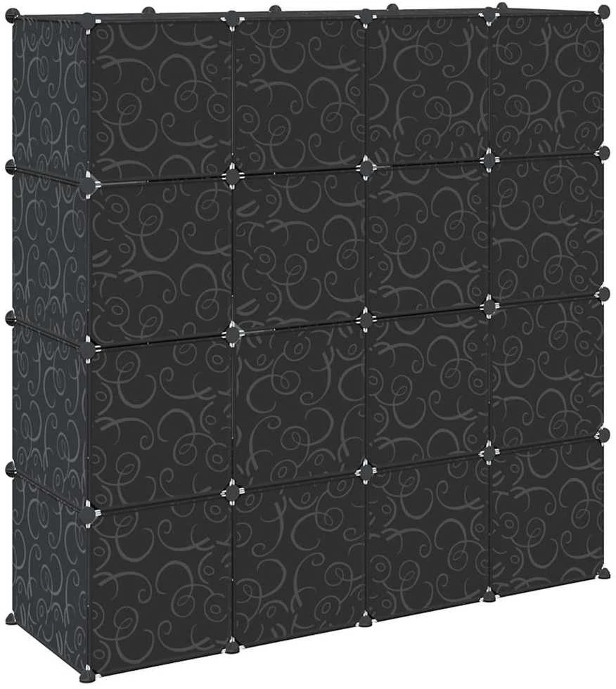 Storage Cube Organizer su 16 kubelių ir pakabinamų strypų PP