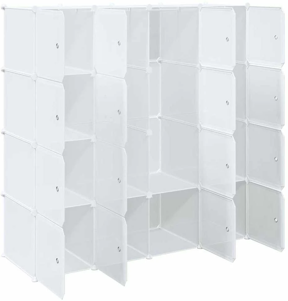 Storage Cube Organizer su 16 kubelių ir pakabinamų strypų PP