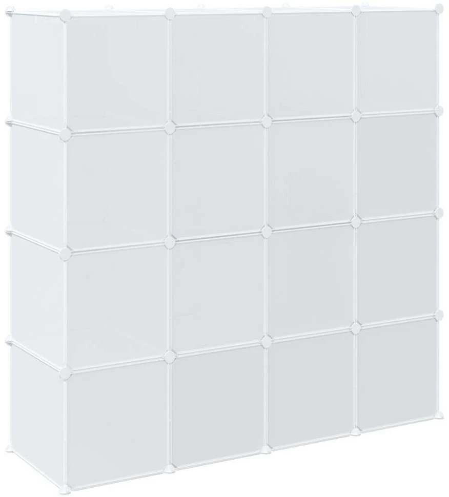 Storage Cube Organizer su 16 kubelių ir pakabinamų strypų PP