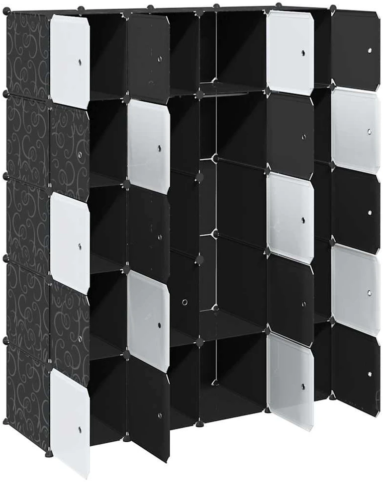 Storage Cube Organizer su 20 kubelių ir pakabinamų strypų PP